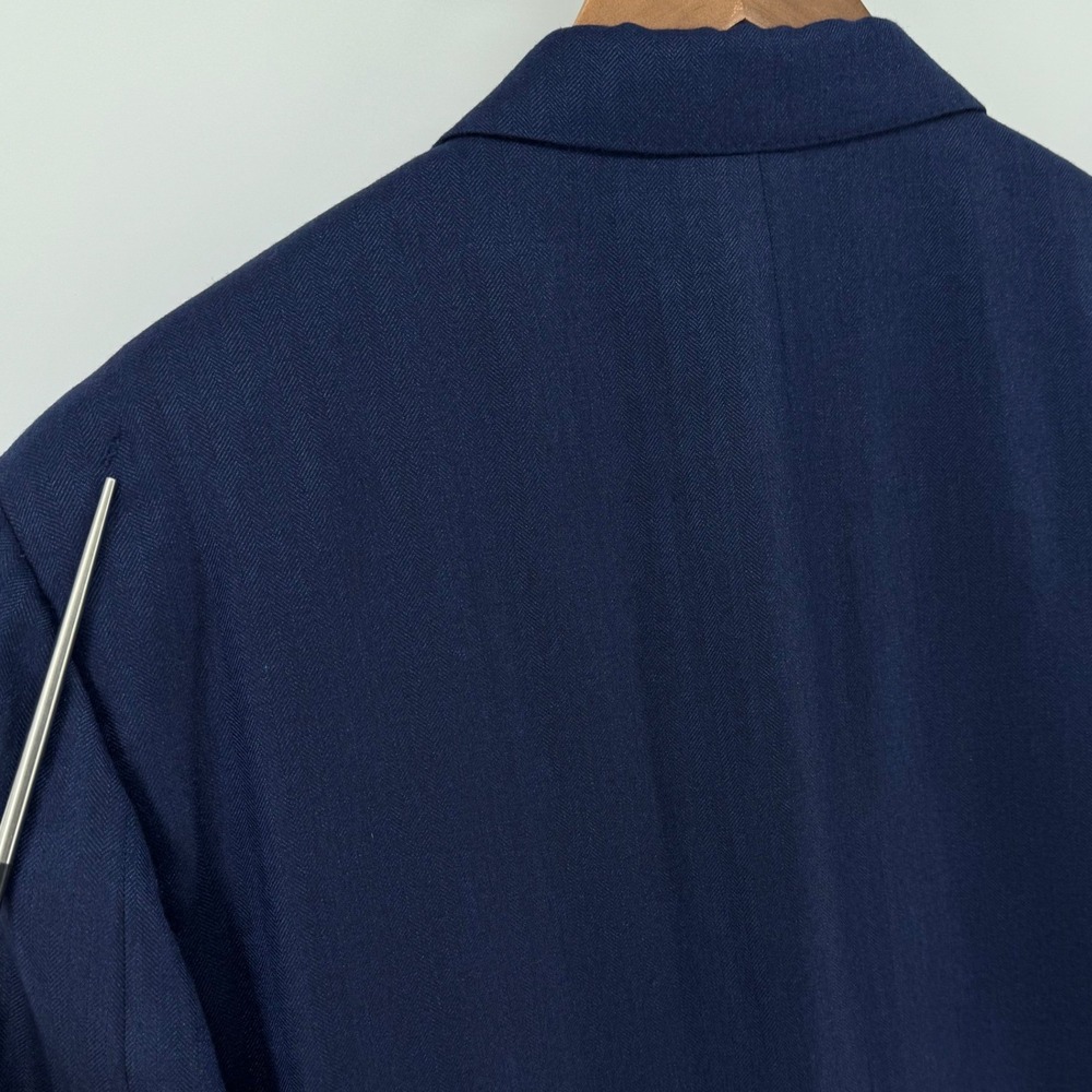 J.P. Tilford Samuelsohn Loro Piana Blazer Men 42L Blue Cashmere Silk Herringbone - Picture 9 of 16